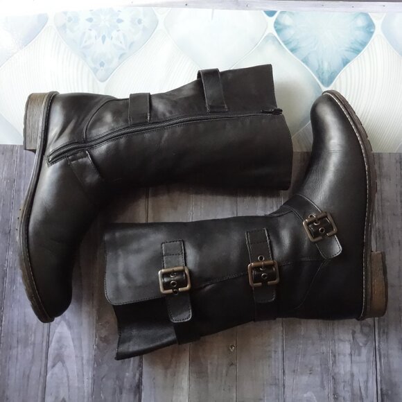 SIZE 40. Remonte Dorndorf black leather boots. - Picture 6 of 16